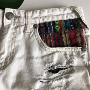 Free People White Denim Shorts